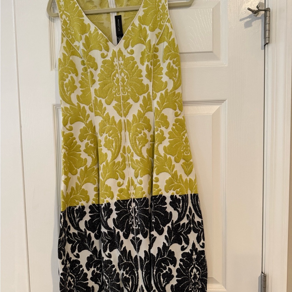 St. John Collection Green and Black Sleeveless Sundress for Weddings